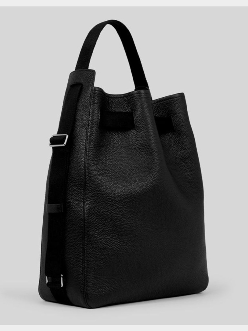 Ecco Sail Bag Full Size Black Leather Bag - Women's Shoulder Bag - Picture 5 of 10